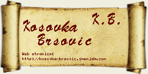 Kosovka Bršović vizit kartica